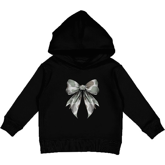 Coquette Bow Camouflage Hunting Hunter Hog Deer Kids Pullover Hoodies