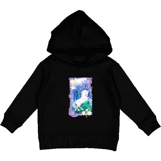 Unicorn fantasy lilac moon Kids Pullover Hoodies