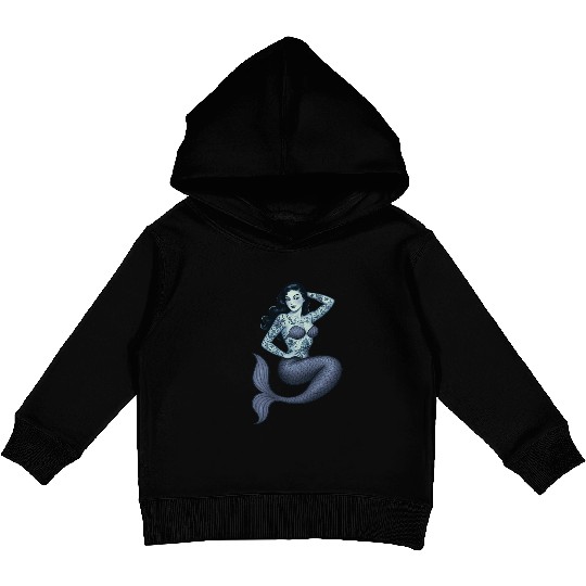 Old School Clasic Tattooed Mermaid Pinup Kids Pullover Hoodies
