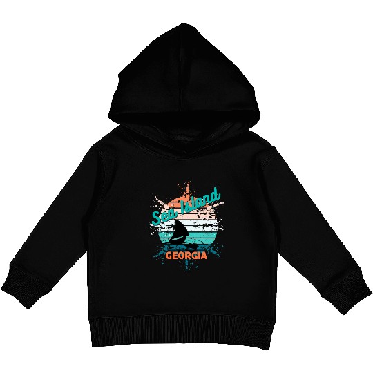 Seaside Serenity Georgia Graphic Kids Pullover Hoodies