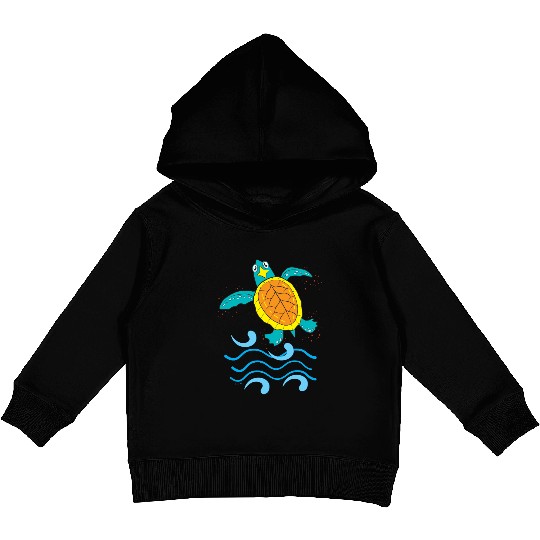 Cute Hawksbill Baby Sea Turtle Kids Pullover Hoodies