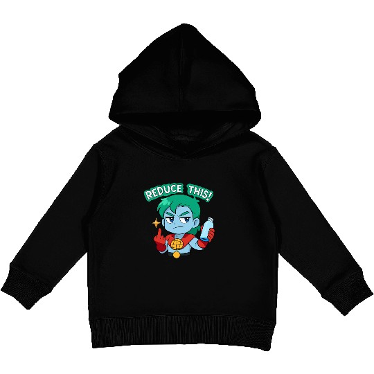 Chibi Style Captain Planet Reduce This!Design Kids Pullover Hoodies