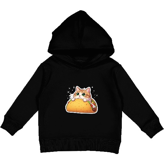 Taco Cat | Cute Kitty in a Taco | Purrfectly Tasty Kids Pullover Hoodies