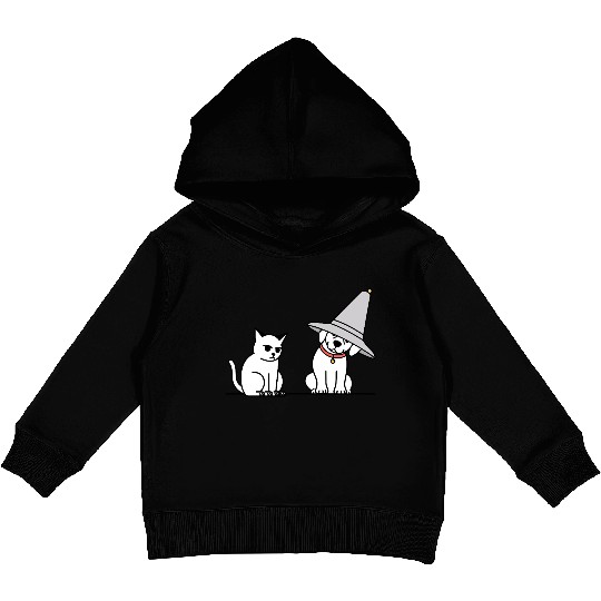 Grumpy Cat and Wizard Dog Kids Pullover Hoodies
