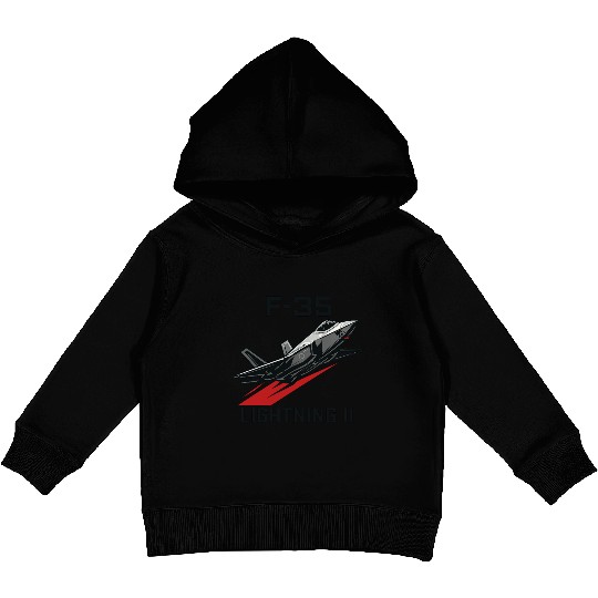 F-35 Lightning II Stealth Fighter Jet Art Kids Pullover Hoodies