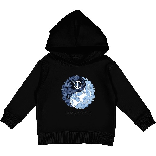 Balance & Berries – Yin Yang Blueberry Peace Desig Kids Pullover Hoodies