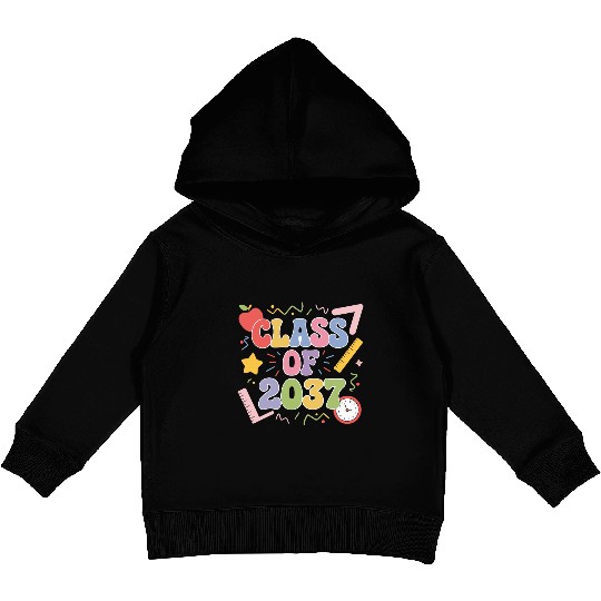 Class of 2037 Grow With Me, Funny back to school Kids Pullover Hoodies