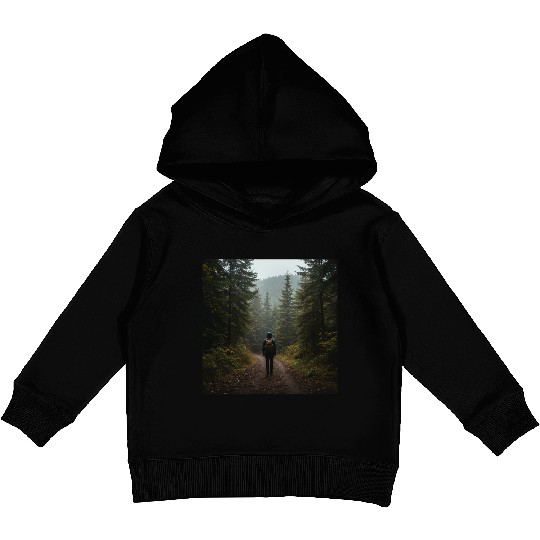 Serene Forest Path Kids Pullover Hoodies