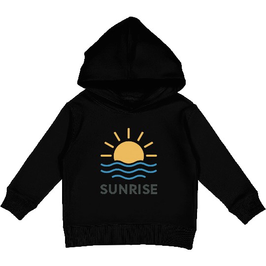Elegant Sunrise Ocean Scene Design Kids Pullover Hoodies