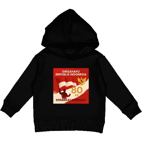 Indonesian Independence 80th Anniversary Kids Pullover Hoodies