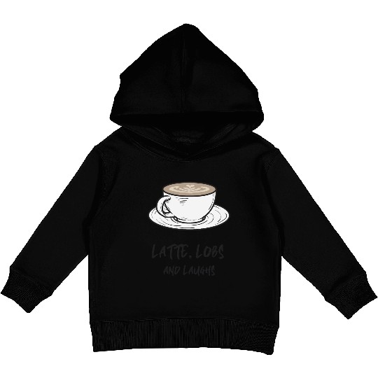 Latte, Lobs and Laughs - Pickleball Coffee Kids Pullover Hoodies