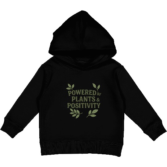 Empowering Plants and Positivity Motif Kids Pullover Hoodies