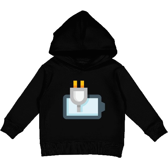 Electric Plug Motif on Modern Background Kids Pullover Hoodies