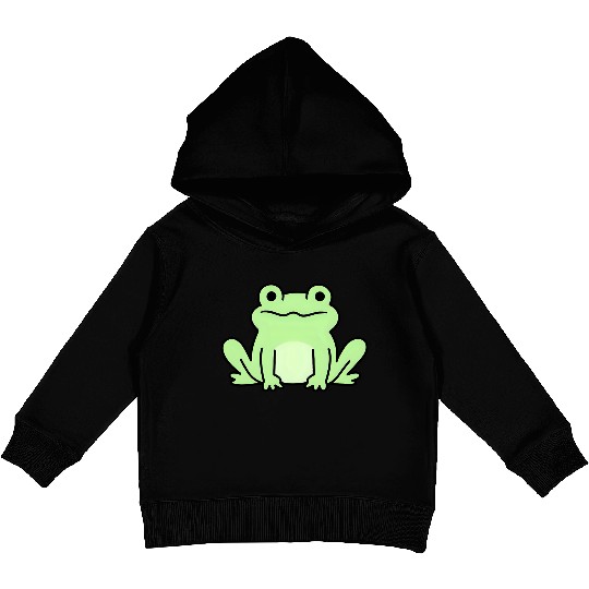 Lime Green Cartoon Frog Design Kids Pullover Hoodies