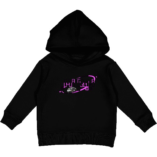 Neon Drift Car Graphic Kids Pullover Hoodies