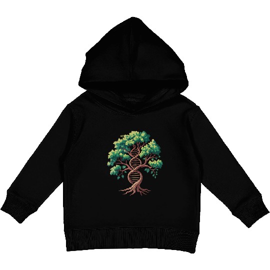 Tree of Life with DNA Spiral Kids Pullover Hoodies