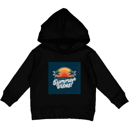 Sunset Beach Summer Vibes Design Kids Pullover Hoodies