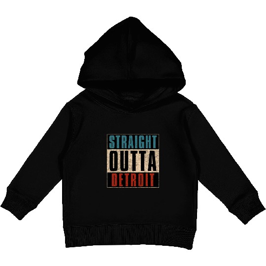 Straight Outta Detroit Michigan MI Kids Pullover Hoodies