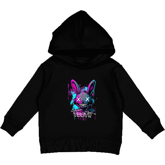 Graffiti Bunny Teeth Streetwear Kids Pullover Hoodies