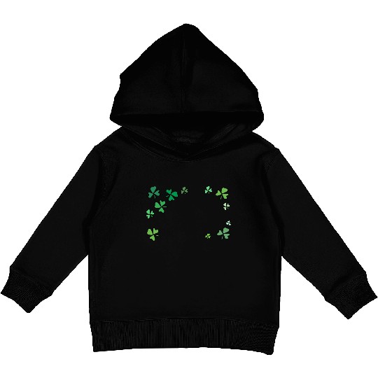 Dark green shamrocks, St Patrick's Kids Pullover Hoodies