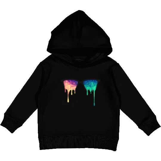 Abstract Psychedelic Nerd Glasses with Color Drops Kids Pullover Hoodies