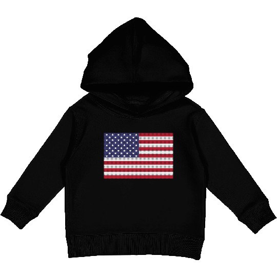 Independence Day cross-stitch american flag Kids Pullover Hoodies