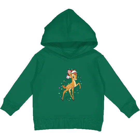 Disney Bambi Christmas Lights Kids Pullover Hoodies, Santa Bambi Shir