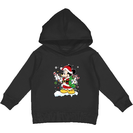 Disney Mickey And Friends Mickey Mouse Christmas Light Santa Kids Pullover Hoodies