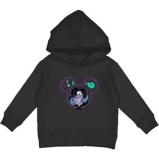 Ursula Kids Pullover Hoodies, Villain Sea Queen, Disney Villain Mickey Head Kids Pullover Hoodies, Little Mermaid Kids Pullover Hoodies