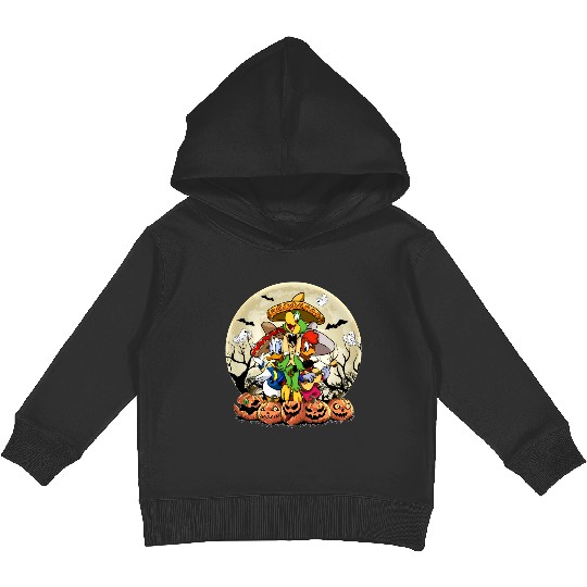 Retro Disney Three Caballeros Halloween Kids Pullover Hoodies, WDW Halloween Party Matching Family Kids Pullover Hoodies