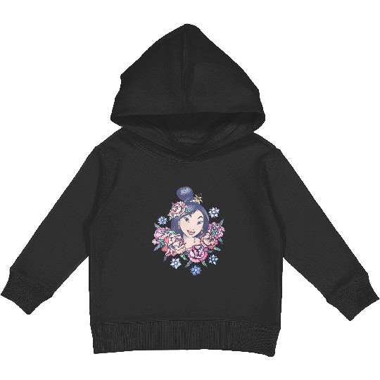 Disney Mulan Floral Sketch Portrait Kids Pullover Hoodies