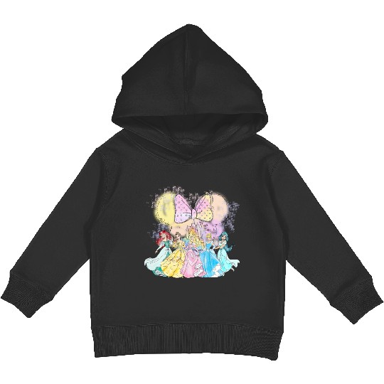 Watercolor Disney Princess Kids Pullover Hoodies, Retro Disney Princess Kids Pullover Hoodies