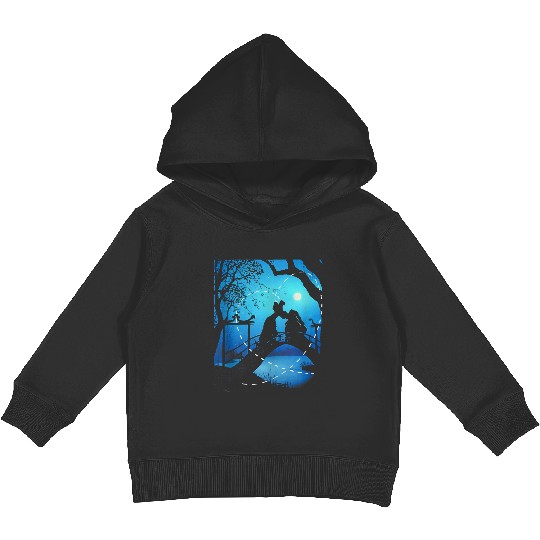 Disneyss The Lady And The Tramp Night Time Silhouette Kids Pullover Hoodies