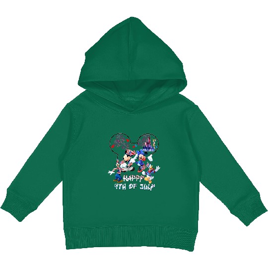 Mickey Mouse And Friends Mickey Head Disney Happy July 4th Fireworks Kids Pullover Hoodies
