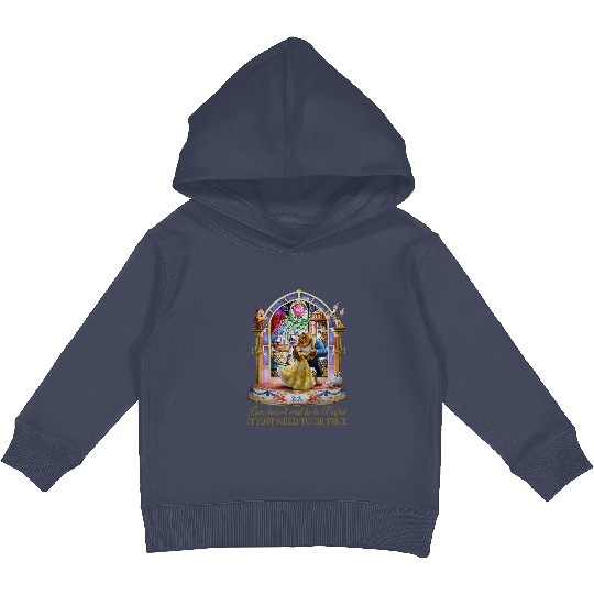 Disney Beauty and The Beast Stained Glass Rose Kids Pullover Hoodies, Disney Belle and The Beast Kids Pullover Hoodies