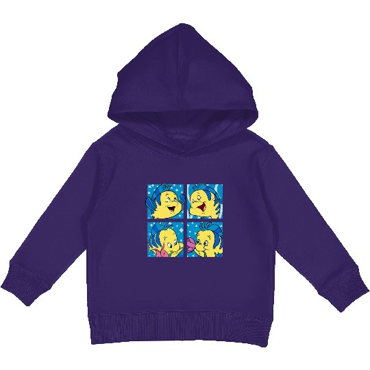 Cute Flounder Portrait Kids Pullover Hoodies, Disney The Little Mermaid Kids Pullover Hoodies
