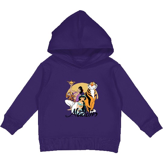 Retro Aladdin Squad Disney Kids Pullover Hoodies, Aladdin Character Kids Pullover Hoodies