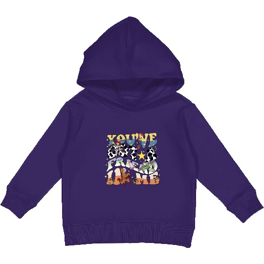 Retro Disney Toy Story You've Got A Friend In Me Kids Pullover Hoodies, Vintage Characters Group Matching, Kid Youth Toddler Kids Pullover Hoodies