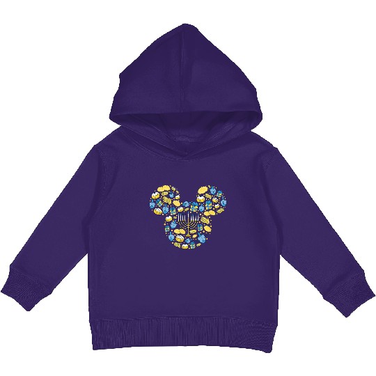 Disney Mickey Mouse Icon Hanukkah Chanukah Dreidel Menorah Kids Pullover Hoodies