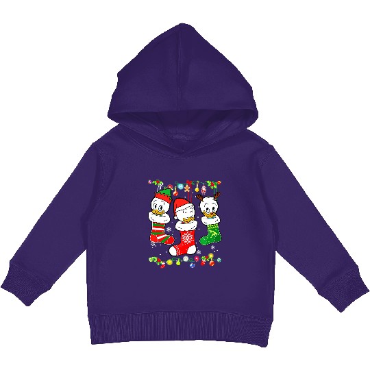 Disney DuckTales Huey, Louie, Dewey Christmas Socks Lights Kids Pullover Hoodies