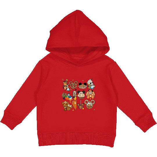 Disney Thanksgiving Kids Pullover Hoodies, Disney Fall Vibes Kids Pullover Hoodies, Mickey Mouse Pumpkin Drink Kids Pullover Hoodies