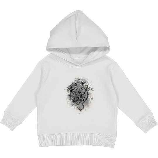 Disney Beauty And The Beast Ink Splatter Beast Retro Kids Pullover Hoodies