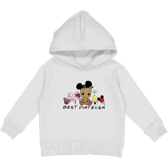 Groot Best day ever Kids Pullover Hoodies, Disney snacks Kids Pullover Hoodies, Cute Baby Groot Disney trip Kids Pullover Hoodies, Disney world
