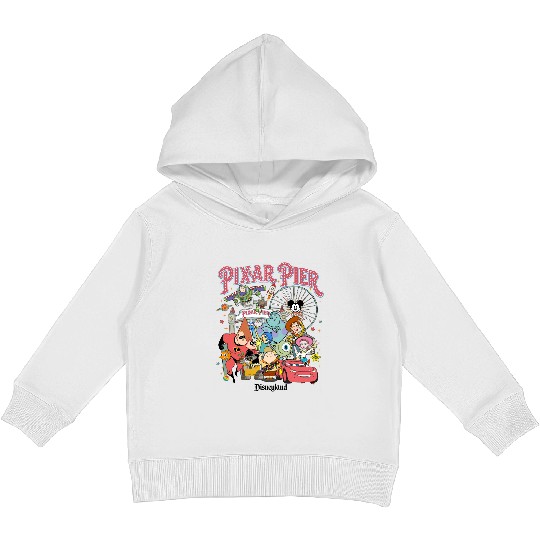 Vintage Pixar Pier Disneyland Kids Pullover Hoodies, Disneyland Pixar Fest 2024 Kids Pullover Hoodies, Meet me at Pixar Pier Disney Pixar Characters