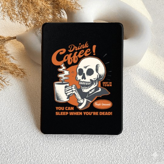 Skeleton Drinking Coffee Kindle Cases