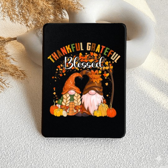 Thankful Grateful Blessed Gnomes Fall Autumn Kindle Cases