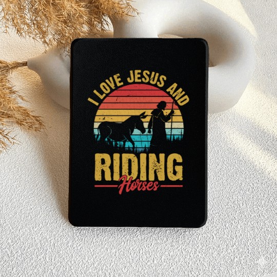 I Love Jesus And Riding Horses Riding Woman Horseb Kindle Cases