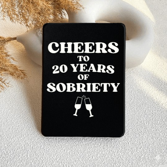 Cheers to 20 YEARS of Sobriety Sober Humor Fun Cel Kindle Cases
