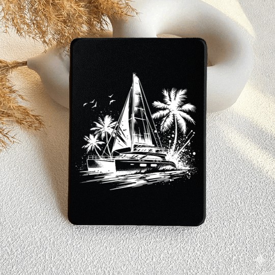 Double Hull Catamaran Sailing Boat Caribbean Palms Kindle Cases