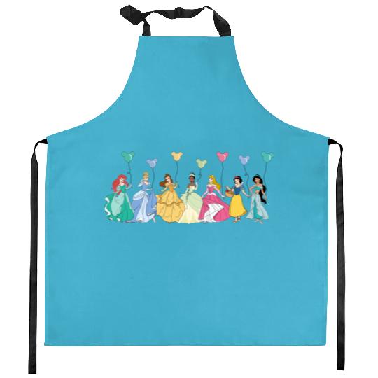Retro Disney Princess Kitchen Aprons, Disney Balloon Kitchen Aprons, Disney Vacation Kitchen Aprons